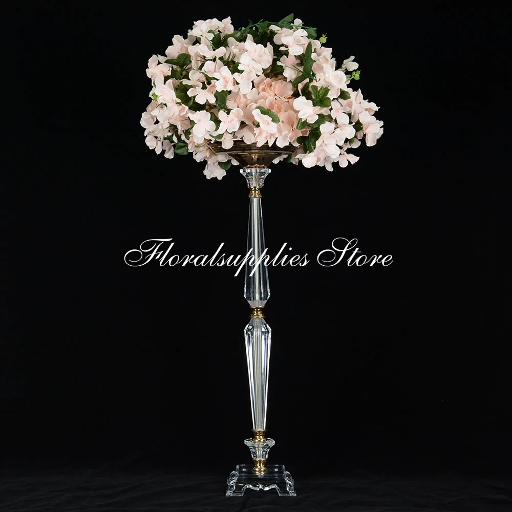 

Wedding road lead acrylic pillars stands vase centerpieces for wedding party event home decoration