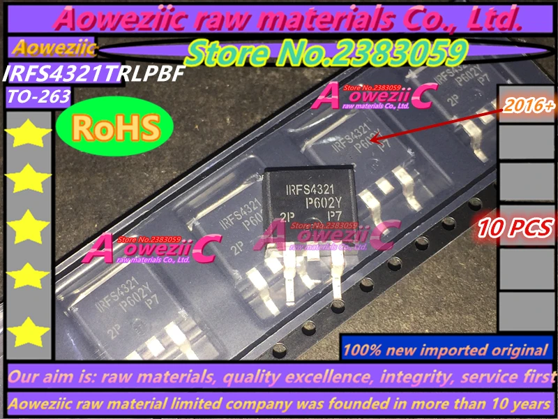 

Aoweziic ( 10pcs )2016+ 100% new original imported IRFS4321TRLPBF IRFS4321PBF IRFS4321 FS4321 TO-263 FET 150V 83A