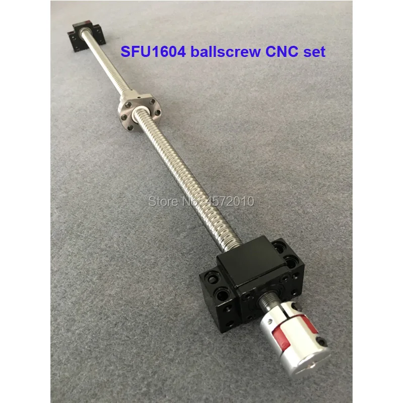 

SFU1604 Ball screw set 200 300 400 500 600 mm with end machined + 1604 ballnut + BK/BF12 end support +Nut Housing + CNC parts