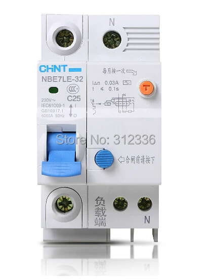 

Free Shipping Two years Warranty LE C25 1P+N 25A 1 pole Home USE earth leakage circuit breaker residual current