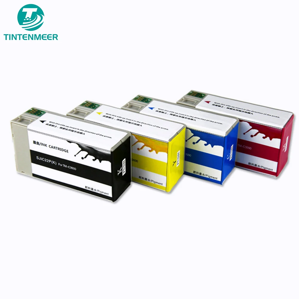 

TINTENMEER PIGMENT INK CARTRIDGE TM-C3510 TM C3510 SJIC23P COMPATIBLE FOR EPSON LABEL PRINTING PRINTER KCMY DISC PRODUCER