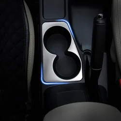 Car-styling water cup holder decoration trim Stainless steel sticker case For Mitsubishi Pajero Sport