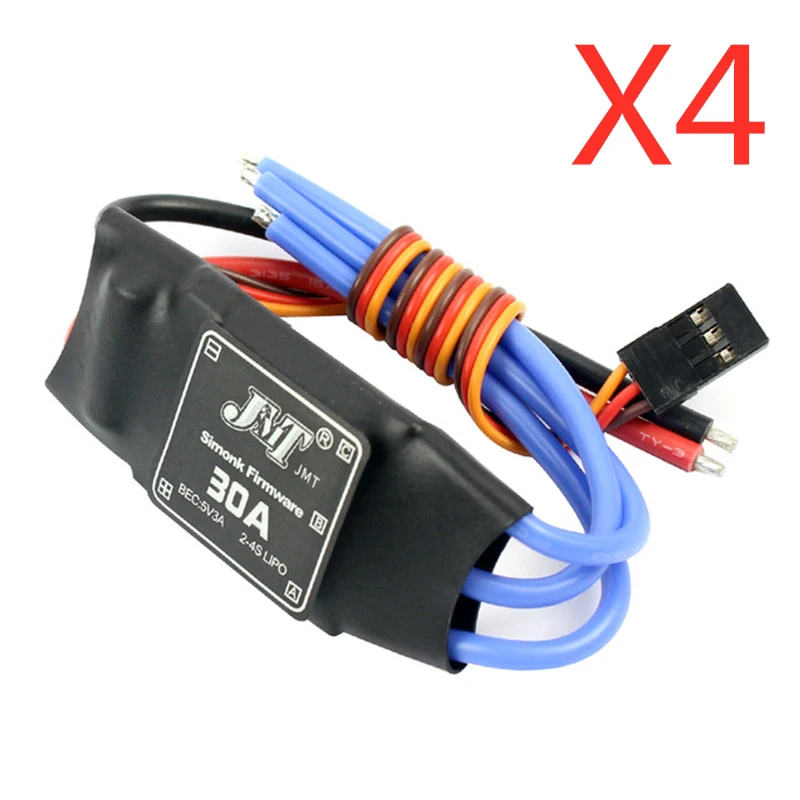 

4Pcs JMT 30A Brushless ESC Speed Controller For DIY FPV RC Quadcopter F450 Multi-Rotor Aircraft Helicopter Spare Parts