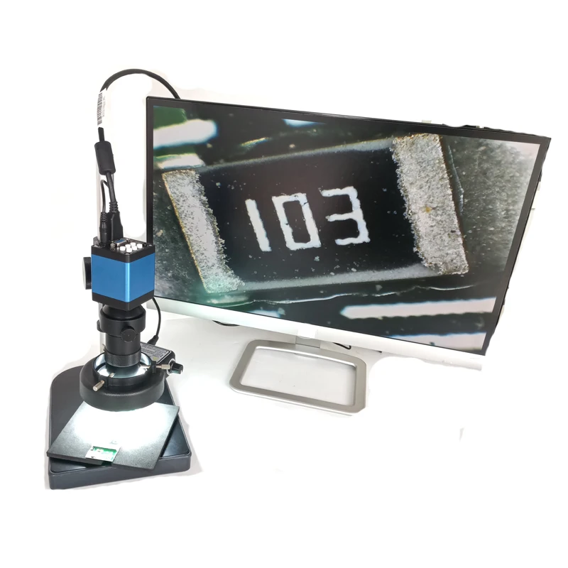 Imagem -06 - Câmera de Microscópio Industrial Hdmi Vga 13mp Zoom 8x130x Lente de Montagem c Vidro 56 Luzes Led para Solda Pcb Ferramentas de Reparo de Telefone