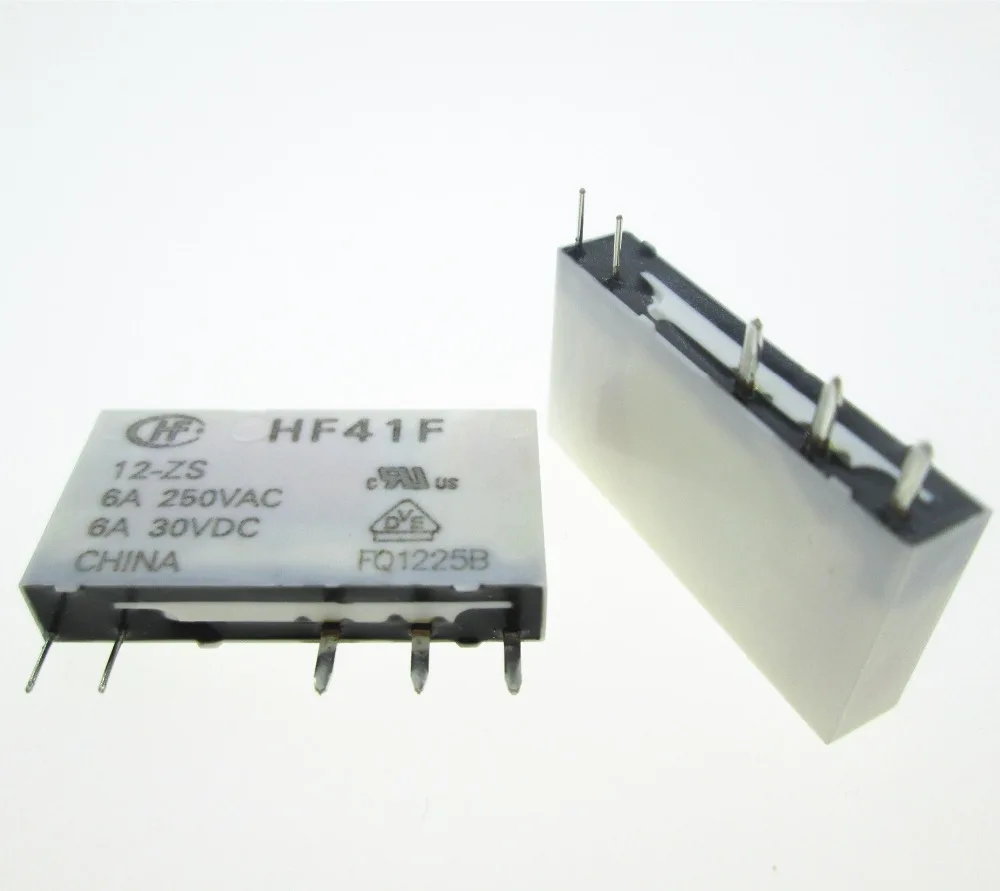 HOT NEW relay HF41F-12-ZS HF41F 12-ZS HF41F-12vdc  HF41F12ZS 12VDC DC12V 12V 6A 250VAC 5PIN
