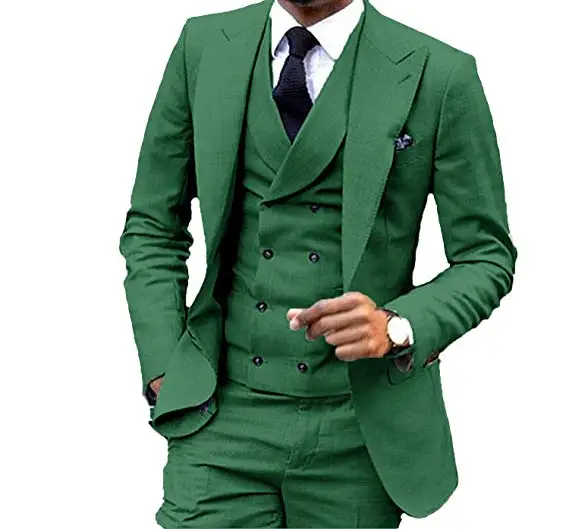 Trajes de boda a la moda para hombre, chaqueta, pantalones, chaleco y corbata, esmoquin hecho a medida para baile de graduación, trajes italianos elegantes, 3 piezas, nuevo