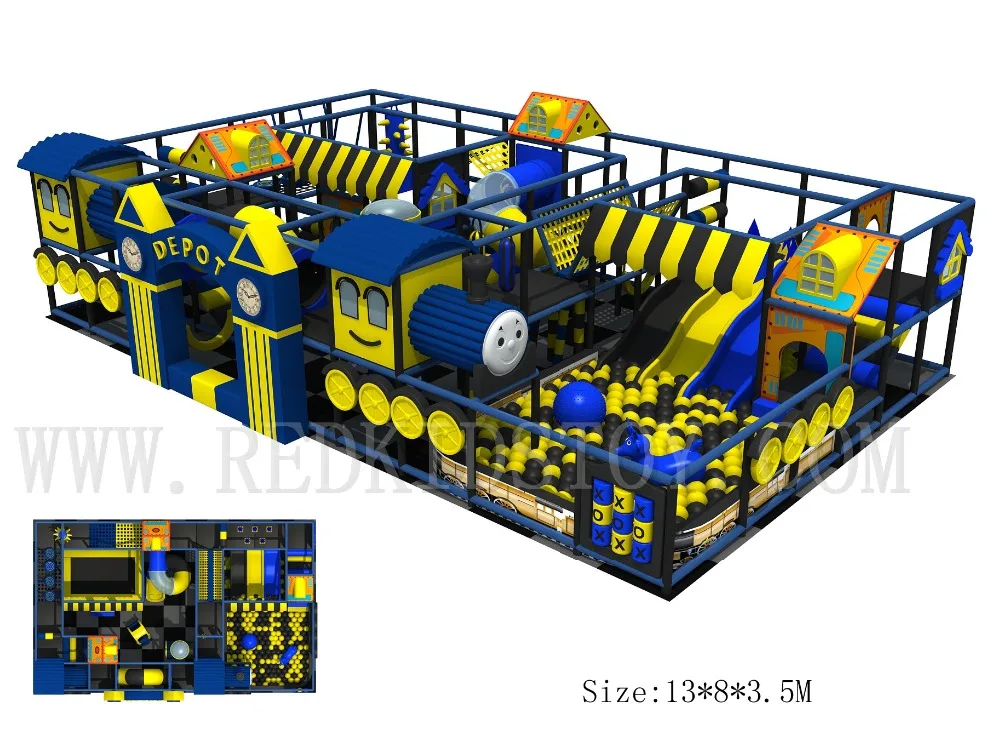 Designed for The Customer from USA Eco-friendly Children Indoor Play Center With Triple Slide, S Tube Slide&Climbing HZ-8612A