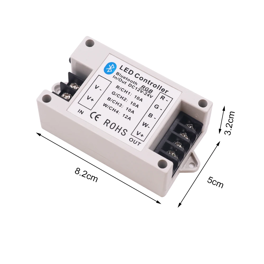 30A/42A LED Controller 360W Bluetooth 24key IR Remote Control Big Power BT Controller for 12 24V RGBW/RGB Led Strip Lights