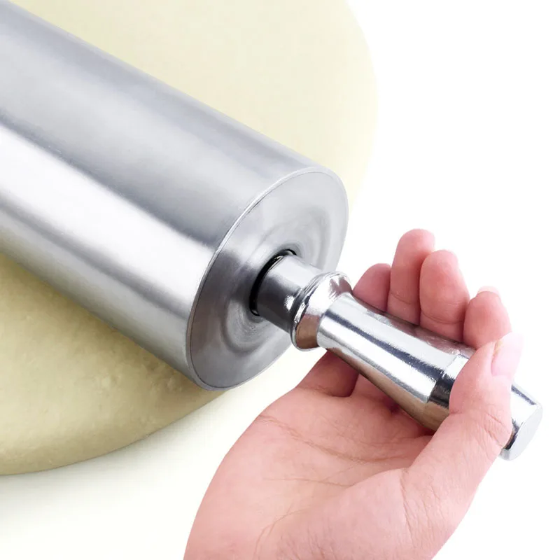 High-quality Noodle Rolling Pin Kitchen Cooking Tool Rolling Pin Commercial Restaurant Metal Rolling Pin (595mm*89mm)