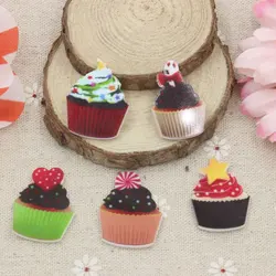 30 ピース/ロットかわいい樹脂カボション diy 装飾工芸品ケーキアイスクリーム平面樹脂