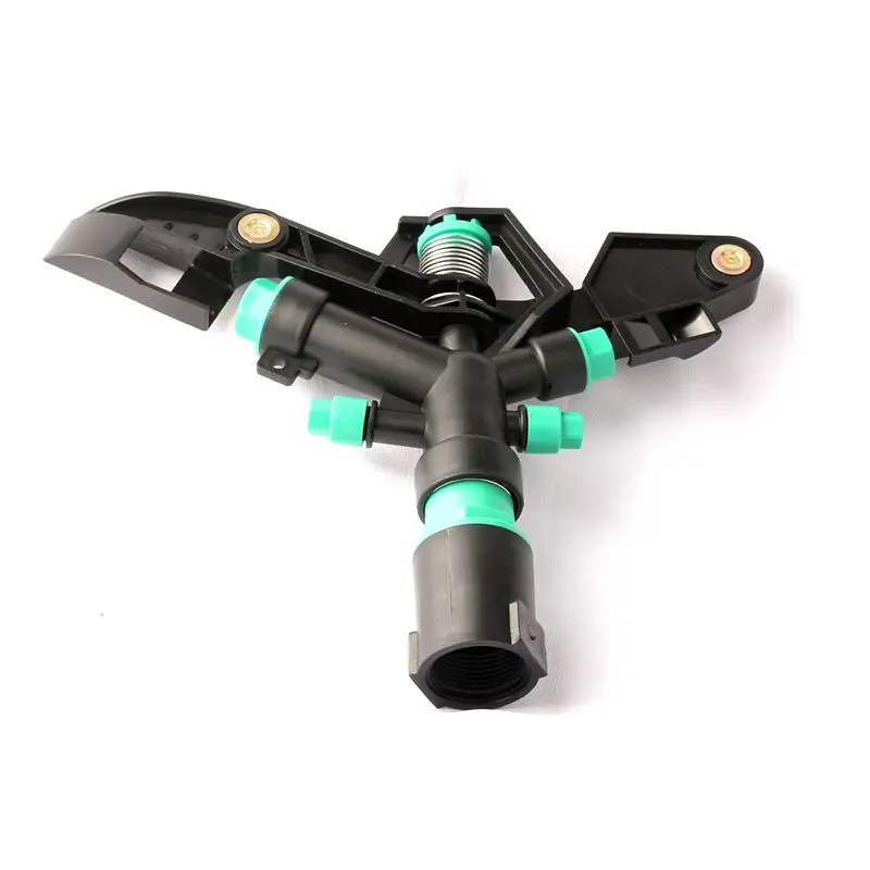 4pcs 1 Inch Rotate Impact Sprinkler 4 Nozzle Automatic Rotates Impulse Sprinkler Female Thread Irrigation Sprinkler