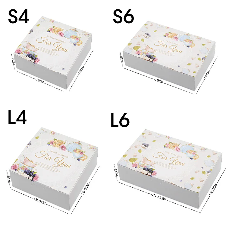 100pcs British Flower cupcake boxes Gift Packaging Wedding Party Maccaron baking Package Vintage Floral Kraft paper cake box