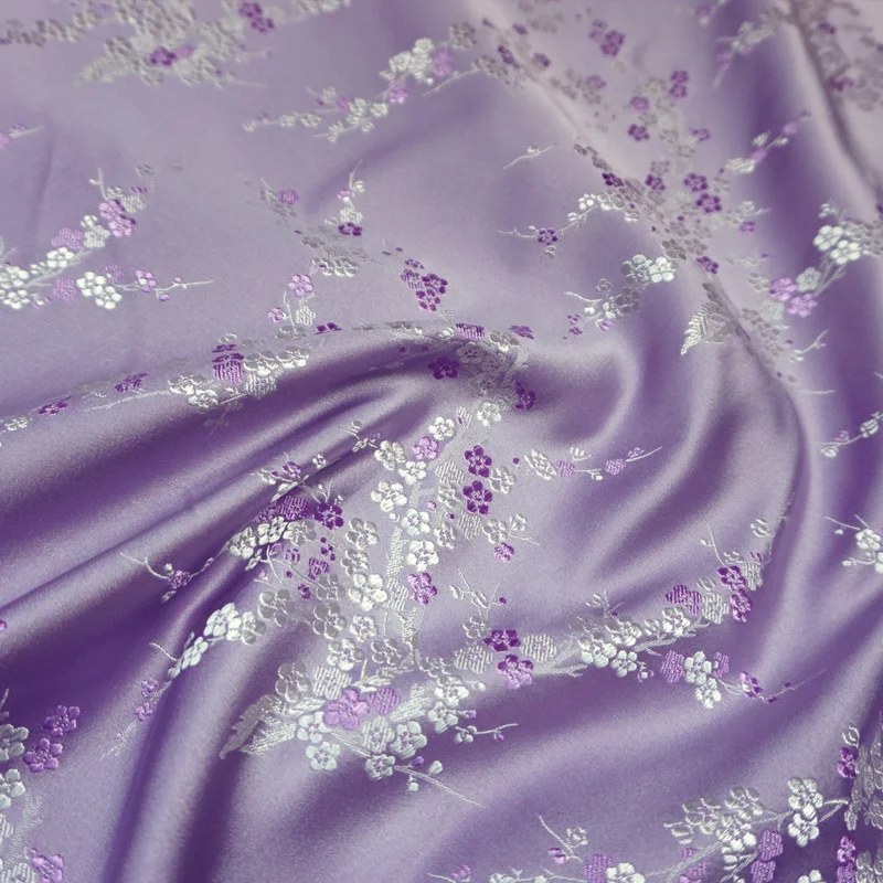 Purple Plum Pattern 3D Jacquard Yarn Dyed Fabric For Women Wedding Dress, Coat, Bag, Sofa Cushion Sewing Accessories Patchwork
