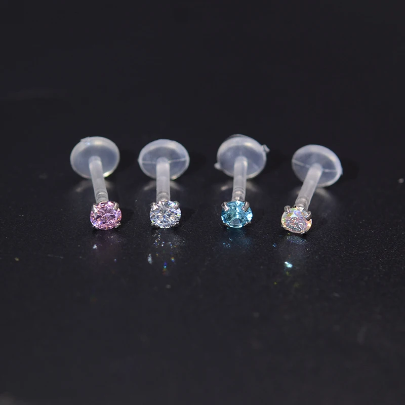 1Pc Round Star Heart Ellips Labret Ring Piercing Ear Tragus Sexy Body Jewelry 1.2*8mm Bioplast Ear Tragus Cartilage Piercings