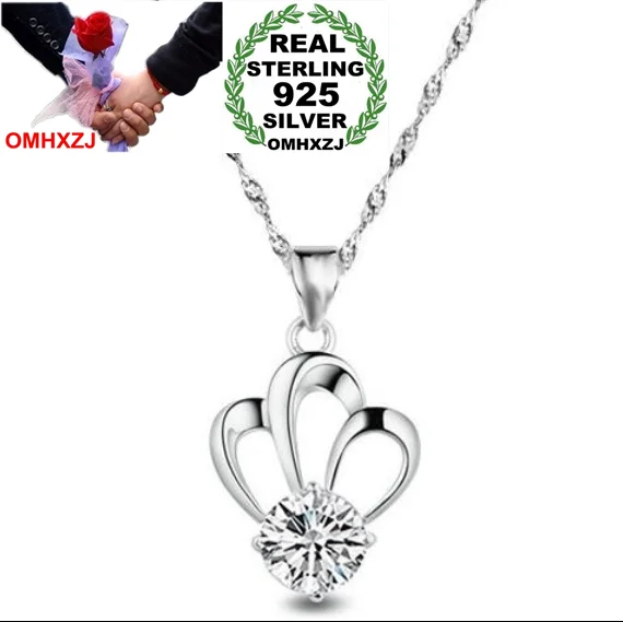 OMHXZJ Wholesale Natural  crown woman fashion kpop star 925 sterling silver pendant Charms PE 74 ( NO Chain Necklace )