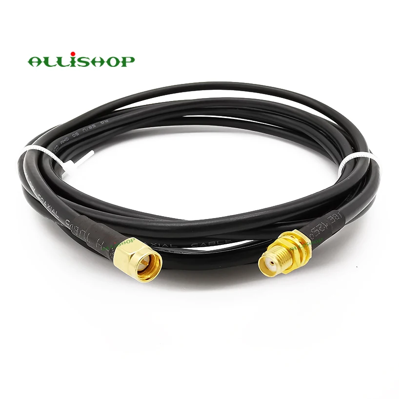 ALLiSHOP RF Cable assembly sma male to sma female plug to jack rf Coaxial low loss RG58 cable for Antenna extension Router