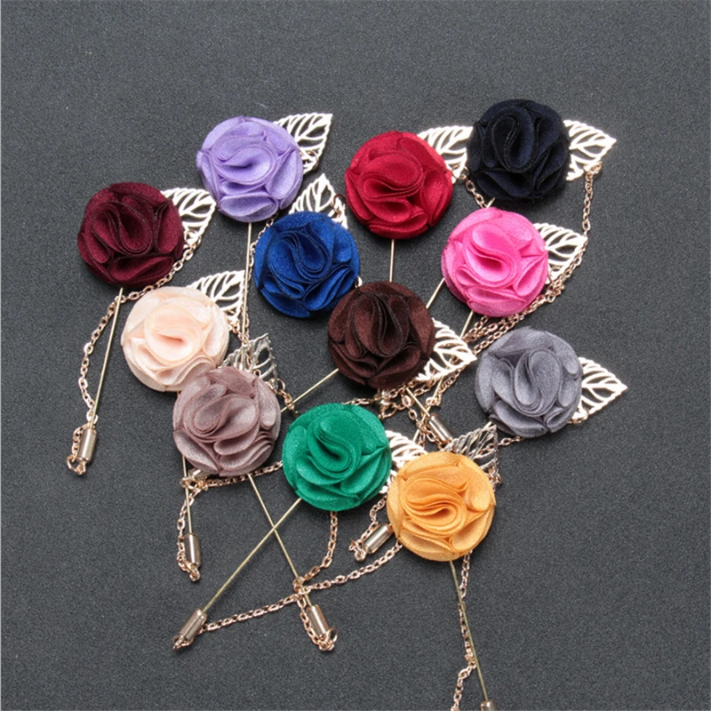 

Wholesale Brooch 5Pcs/Lot Handmade Fabric Brooches Women Fabric Brooch Pin Men Lapel Pin For Suits Corsage Wedding