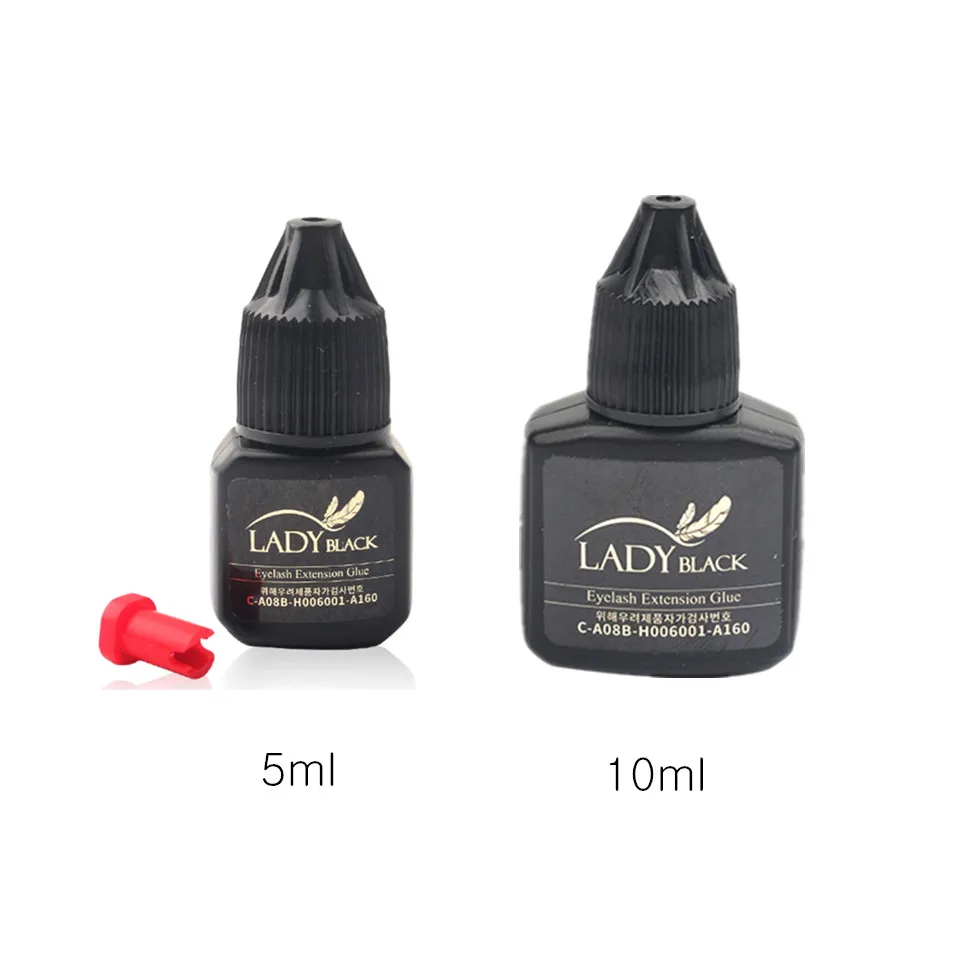 1 Bottle 5ml Lady Black Eyelash Extension Glue Fast Drying False Eyelash Extension Glue Over 6 Weeks Make Up Professional Tools