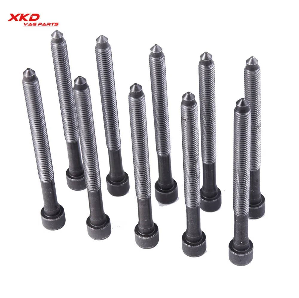 

EA888 10Pcs Cylinder Head Bolt For VW Beetle CC Golf Jetta Passat Tiguan Audi A4 1.8T/2.0T 06D 103 385 D