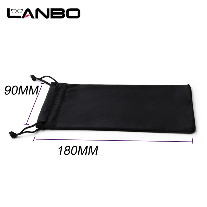 LANBO 50 pezzi Custodia per occhiali da sole in microfibra nera Fibre acriliche Borsa in tessuto morbido all\'ingrosso Custodia per occhiali