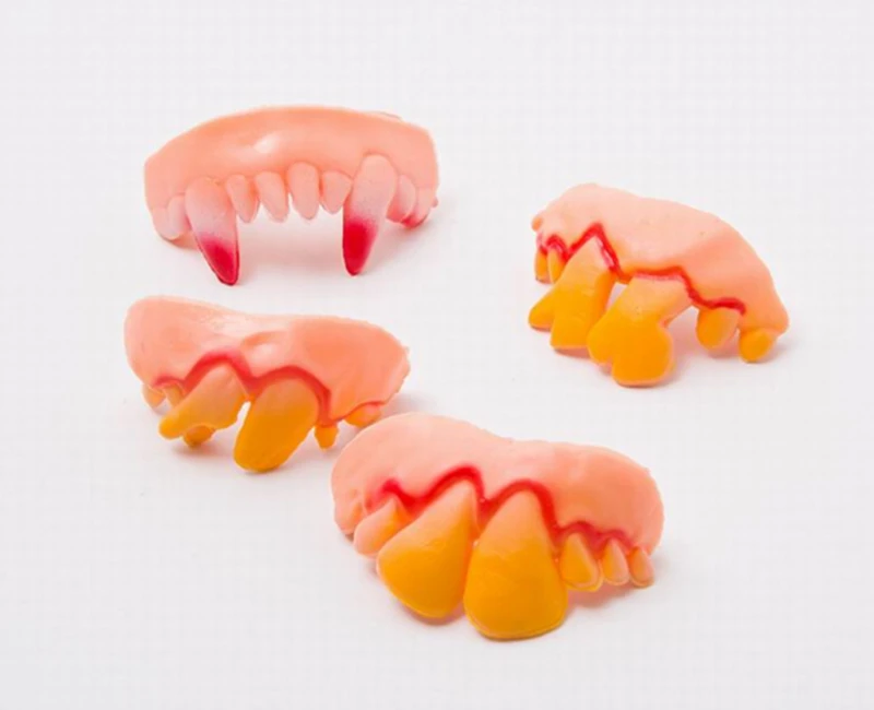 

1000piece/lot Vampire Denture Teeth Halloween Decoration Props Trick Toy 10 styles Random Mixed