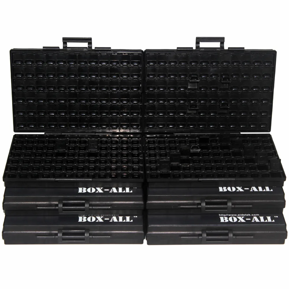 AideTek ESD Safe SMD storage IC Box Organizer W/144 Bins Anti-statics SMD SMT Organizer Transistor plastic toolbox mini6BOXALLAS