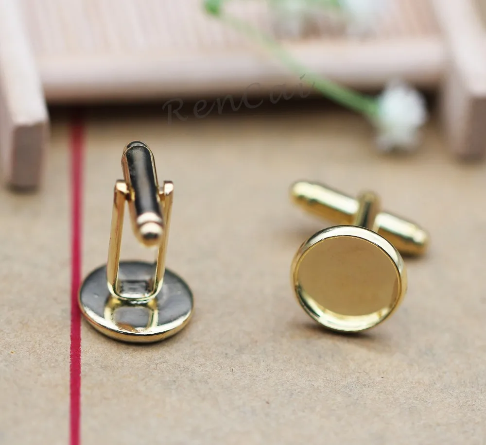 12/14/16/18mm Round Cabochon Cufflink Base Blank Settings Multi-colors French Cuff Links Tray For DIY Men Wedding Clothes Making