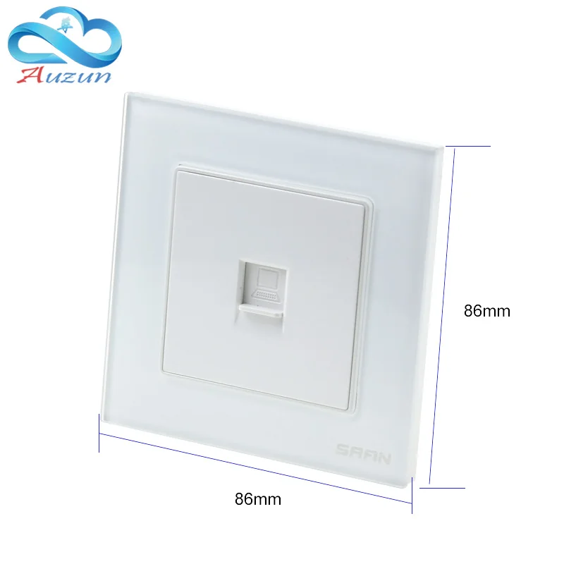 Computer graphics socket type 86 eight - core broadband network information wiring toughened glass panel socket