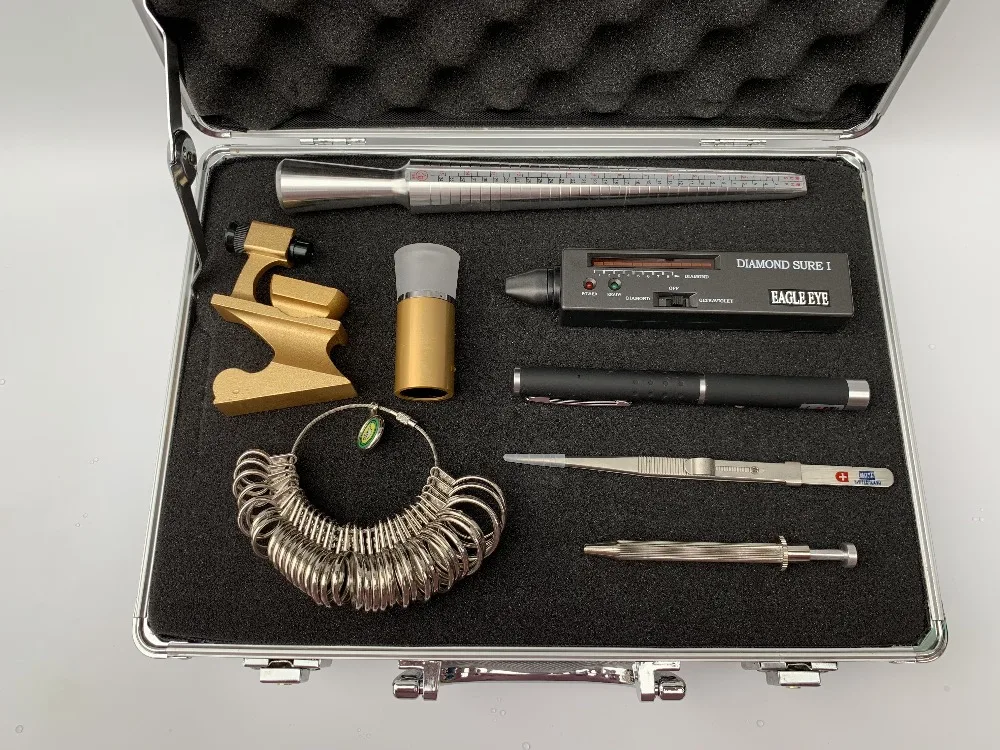 New! Professional Diamond Tester Tool Set in Box, with Clarity, Size, Color, Cutting Testing, Jewelry Making Tool Set