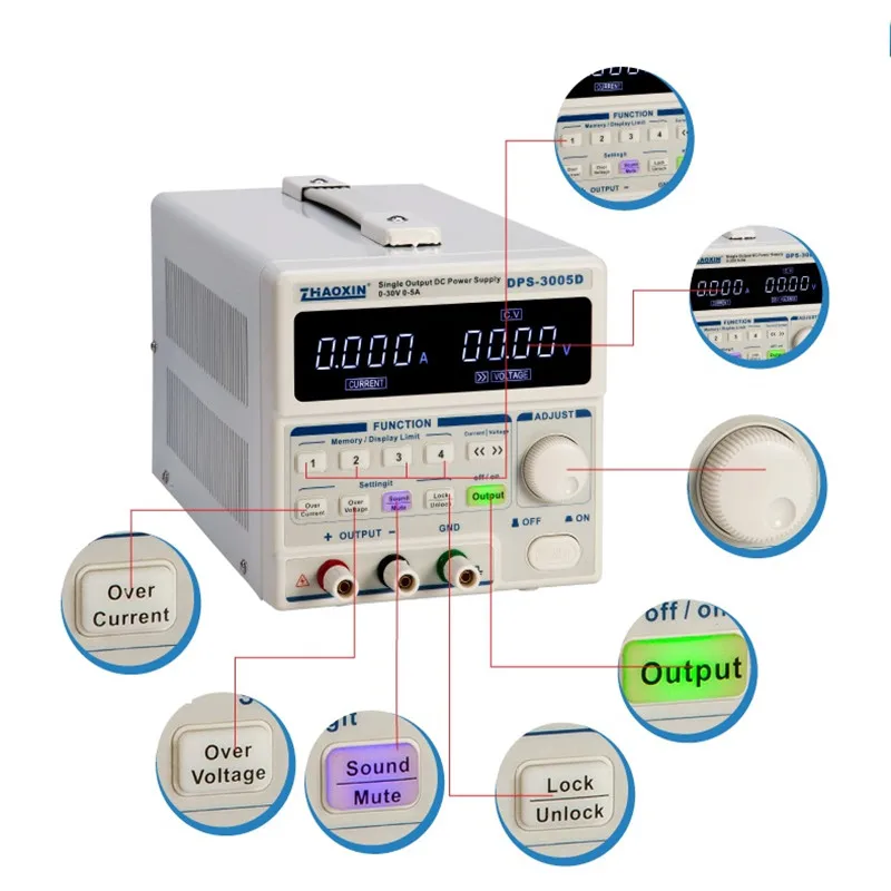 DPS-3005D DC Potenza Regolabile Alimentazione Riparazione Del Computer Portatile 30V 5A Programmabile Lineare a Quattro cifre di Visualizzazione