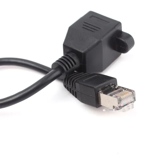 30CM 0.3M orecchio RJ45 maschio a femmina vite montaggio a pannello Ethernet LAN prolunga di rete 1:8