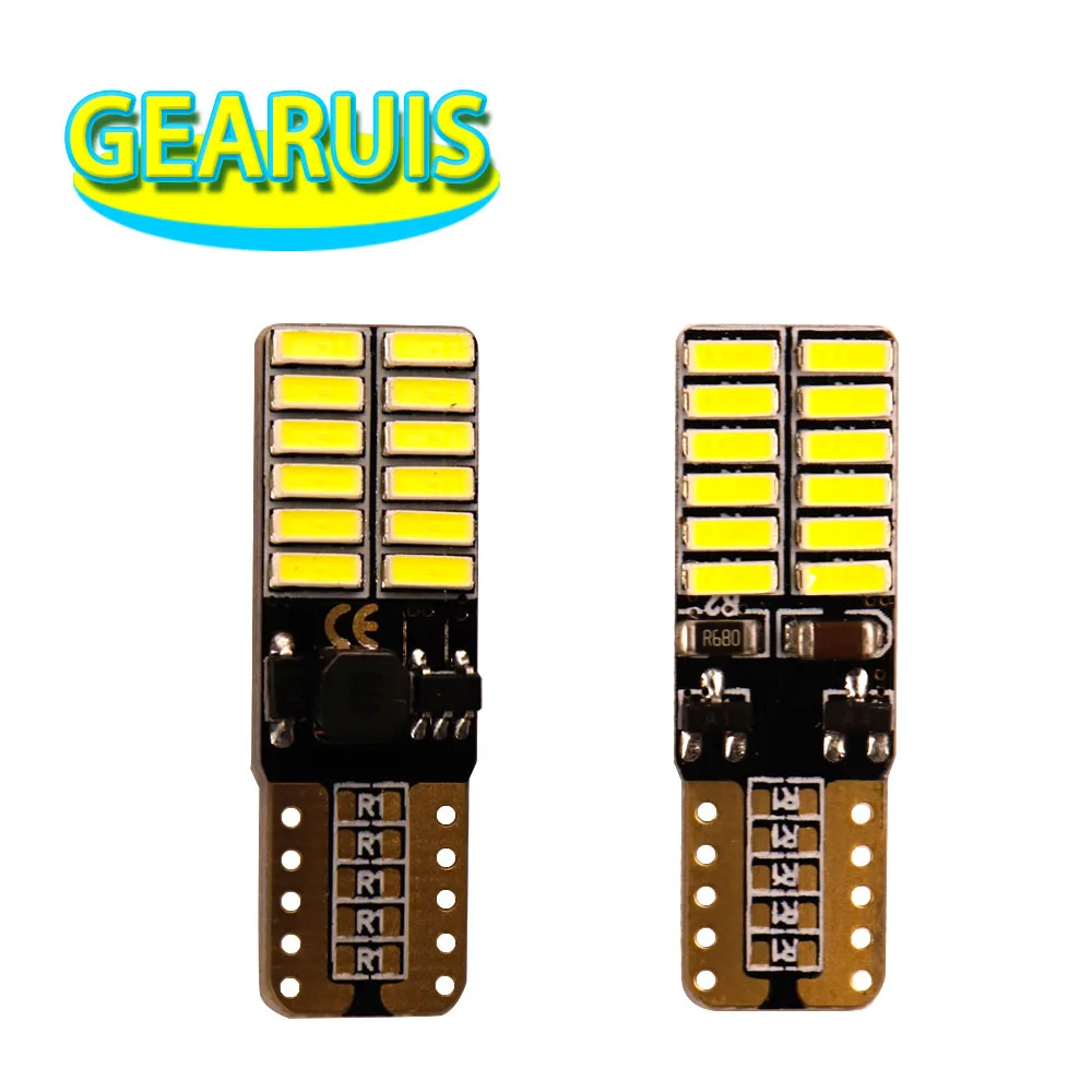 

100 шт. Стайлинг автомобиля T10 Canbus 220MA Constant 24 SMD 4014 LED БЕЗ ошибок W5W 24SMD 501 Габаритный светильник Ледяной синий Зеленый Розовый 7 цветов