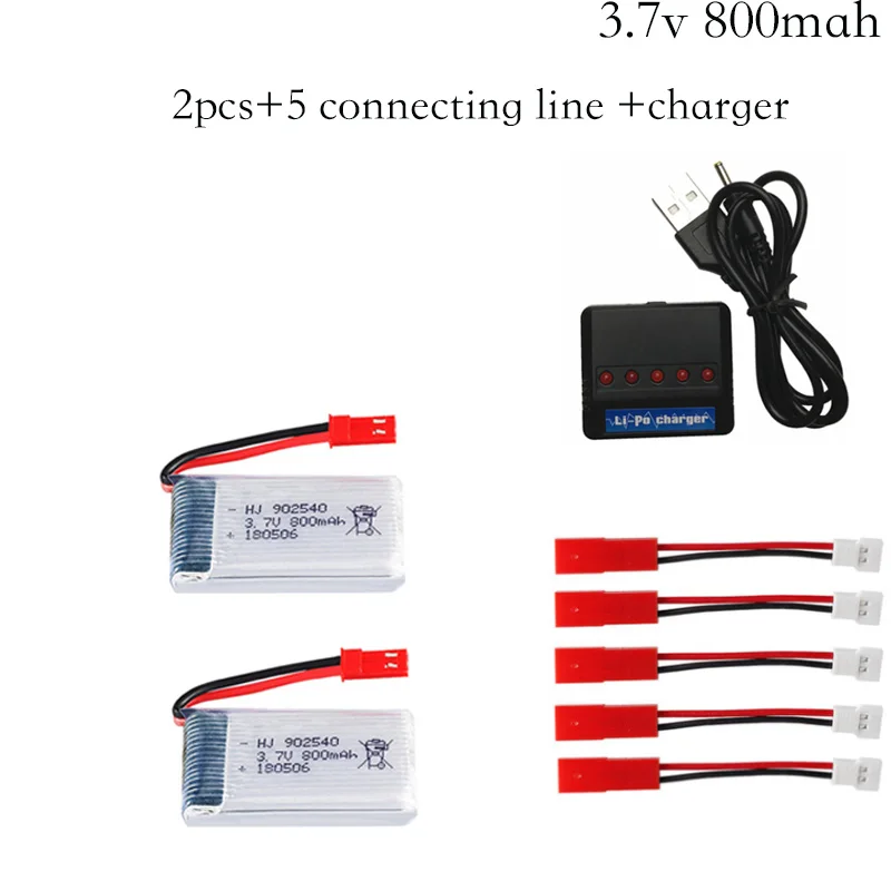 

3.7V 800mAh 25c Lipo Battery and 3.7v Charger For X300C X400 X500 X800 HJ818 HJ819 HD1315 Battery RC Quadcopter Drone Spare Part