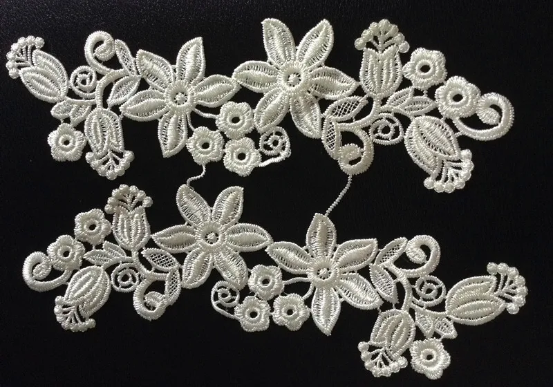 25.5cm*8.5cm polyester mirrored embroidery flower applique, embroidery lace patches,veil applique,XERY-BQ0719E