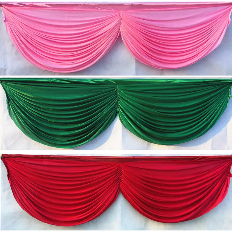 High Qaulity Ice Silk 20ft wedding backdrop curtain swag table cloth/skirt decor party backdrop decoration 6 meter long