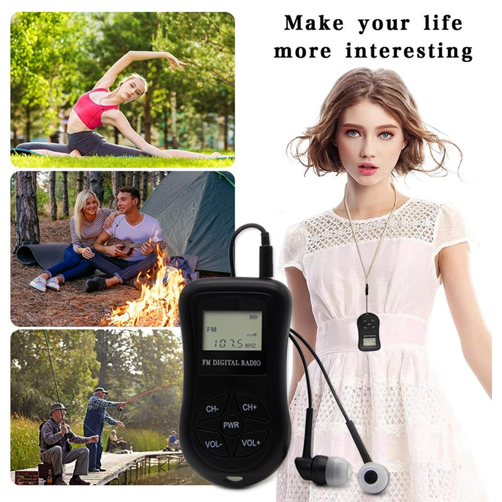 Портативное цифровое FM-радио, с ЖК-дисплеем, непрерывное использование в течение 50 - 60 часов
