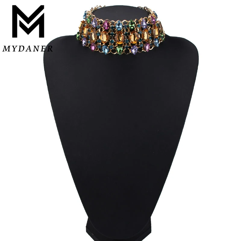 New Arrival Boho Collar Choker for Women Water Drop Crystal Beads Choker Necklace Pendant Vintage Statement Beads Maxi Jewelry