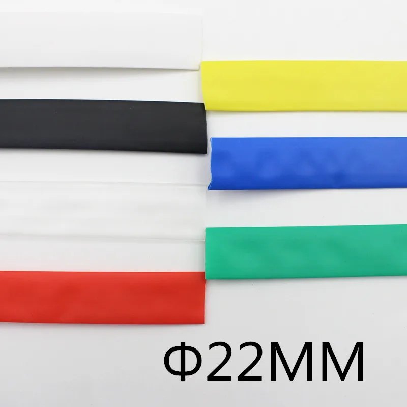 (1Meter/lot) 22MM Inner Diameter Black Heat Shrinkable Tube / Heat Shrink Tubing Color : Black Red Blue Green Yellow