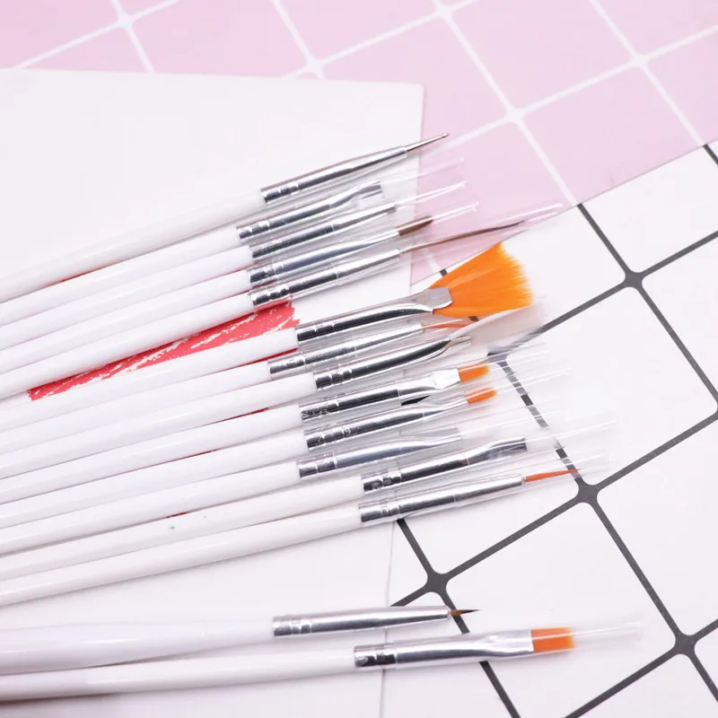 15pcs/lot Nail Art Design Tools Painting Doll Makeup Eye Hook Line Pen Color Sweeping Brush Tool