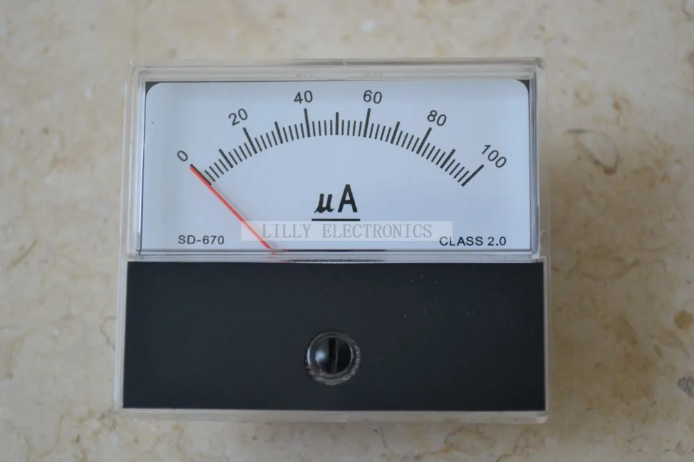 100pcs/Lot Panel Meter SD-670-1-100(DC-100uA) 60x70mm DC 100uA Class 2.0