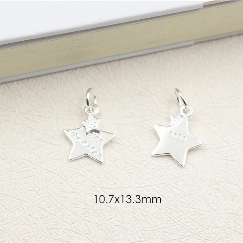 10pcs/lot simple jewelry moon heart stars pendants charms for bracelet necklace DIY jewelry making - view 2