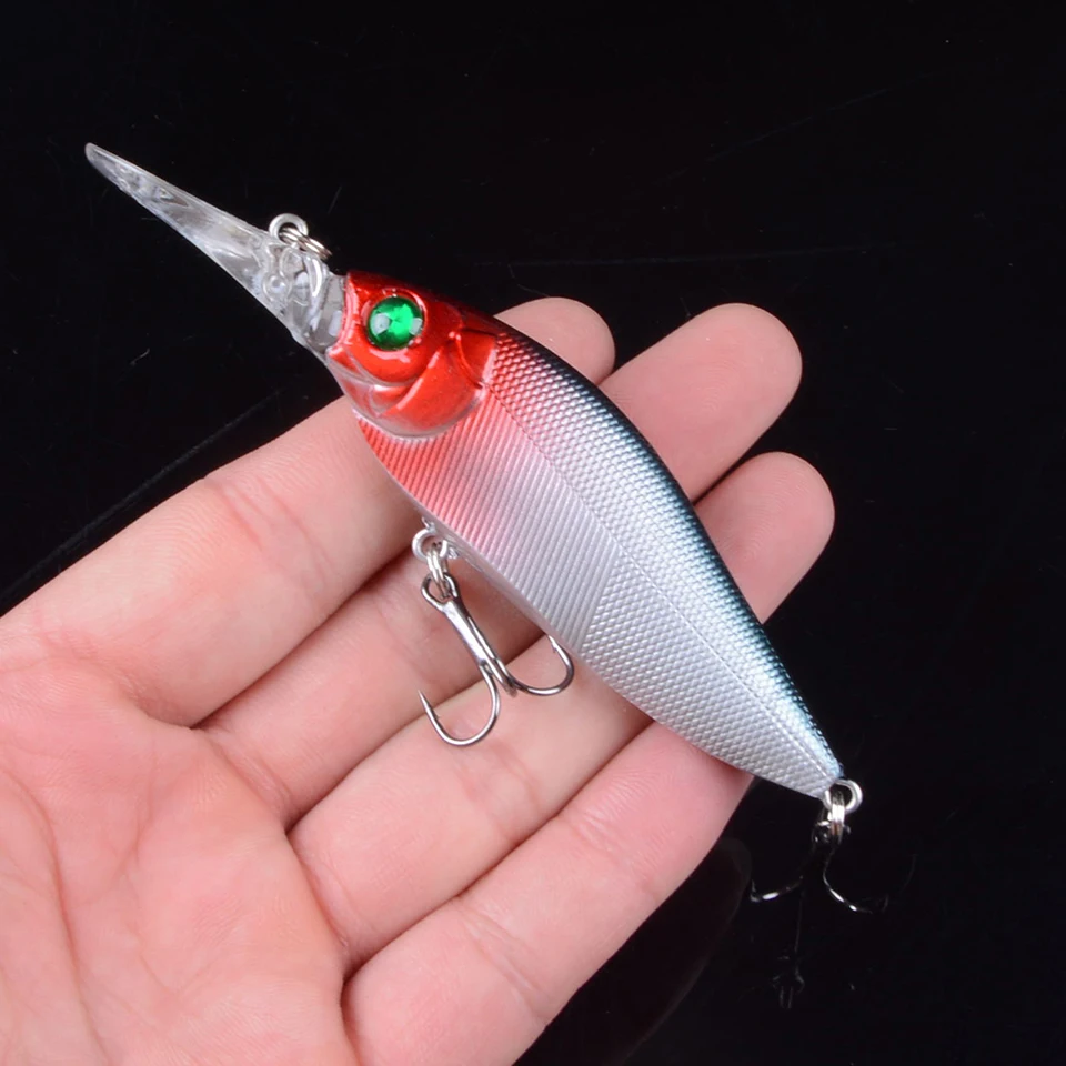 1pcs 10.5cm 12.3g Hard VIB Lures Fishing Minnow Bait Treble Hooks Sinking Crankbait Wobblers Fishing Tackle 3DEyes