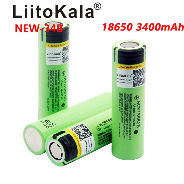 liitokala 18650 battery original NCR18650B 3.7V  3400 mah rechargeable lithium battery for flashlight battery