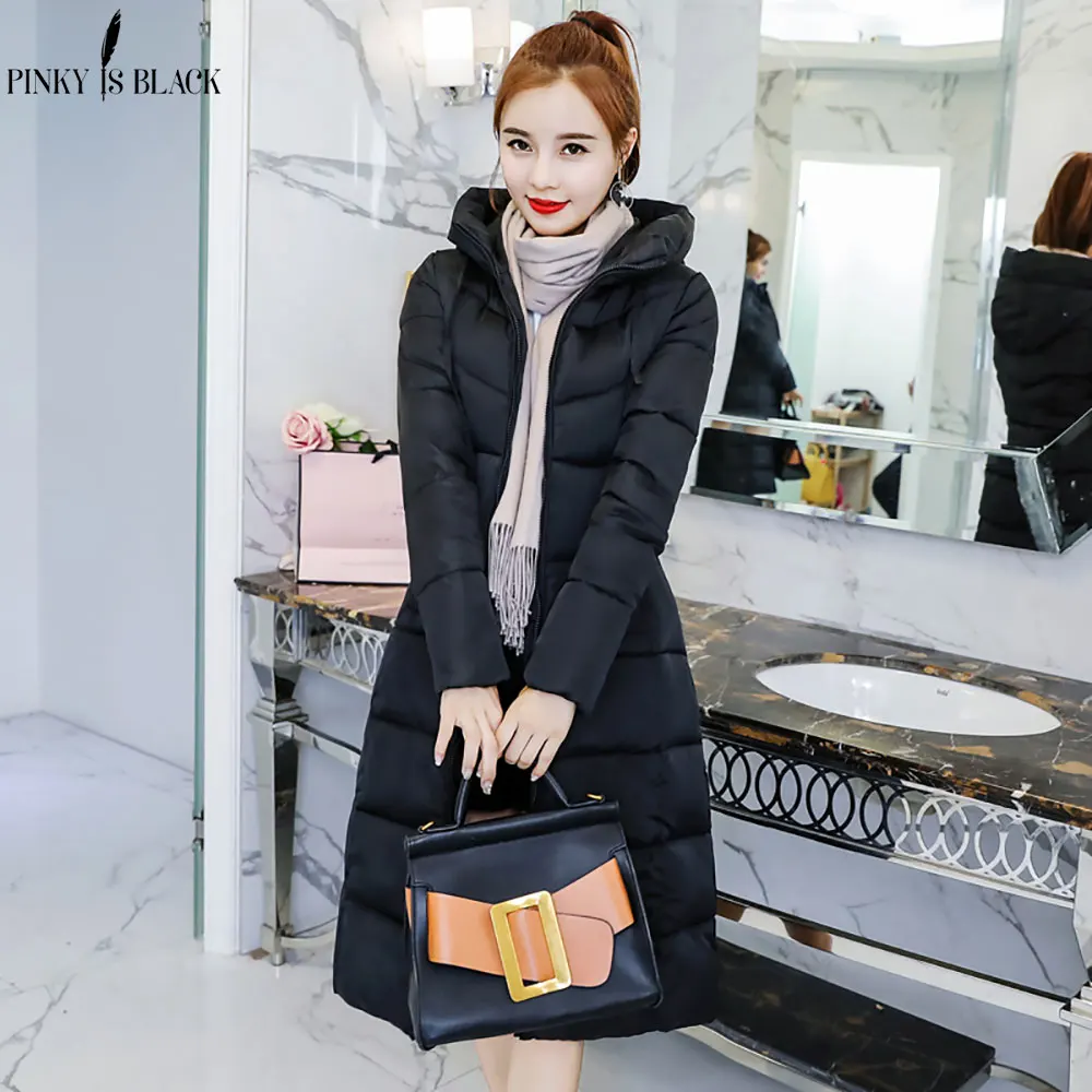 PinkyIsBlack New 2020 Winter Coats Women Down Jacket High Quality Hooded Thick Ladies Army Green Long Parkas Winter Jacket Women
