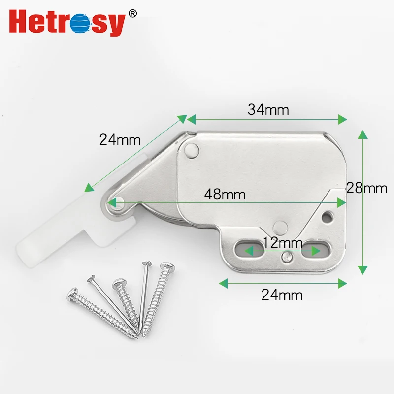 Hetrosy 4PCS Mini Push Catch Latch Cabinets Lock Automatic Spring Catch System Motorhome Cupboard Doors Furniture Security locks