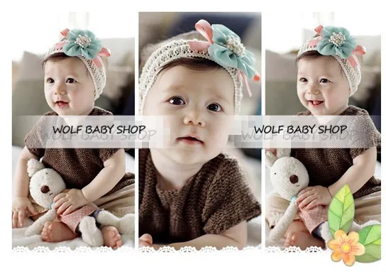 5pcs/lot baby infant Kids children Cute camellia flower floral headband Hair Accessaries NEW 2014 free shipment