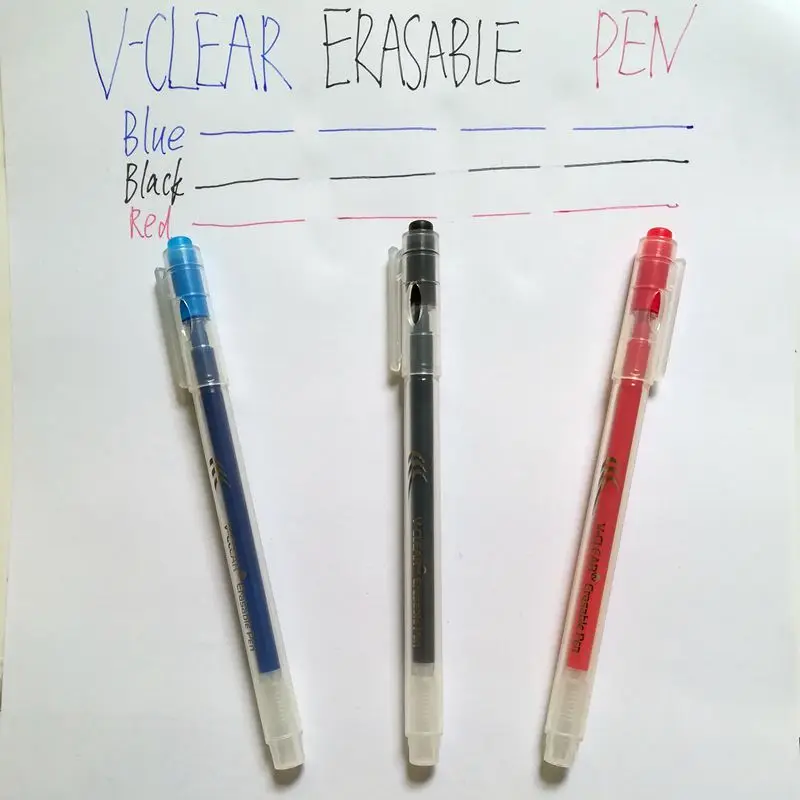 

VCLEAR 0.7mm School Stationery Pen 3 Colors Erasable Pen Friction Gel Pen Unisex Eraser Gel Ink Heat Erasable Pen Stationery