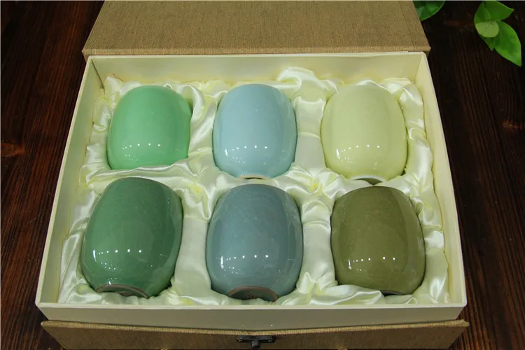 

6pcs/1ot China Longquan celadon tea cup ceramic tea cup japanese style office cup