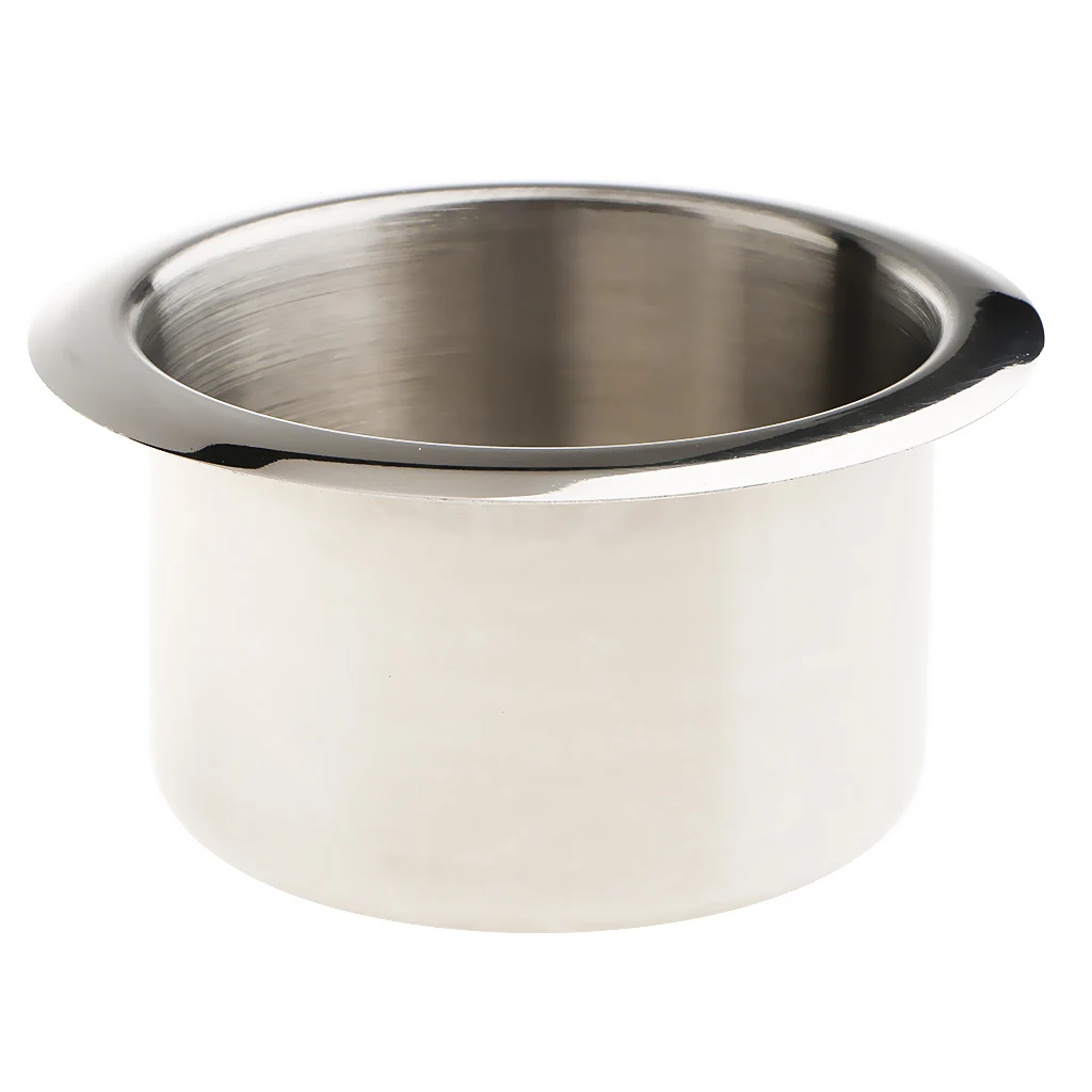 Stainless Steel Poker Table Cup Holder Inserts For Car Boat Truck Marine - 84x55mm