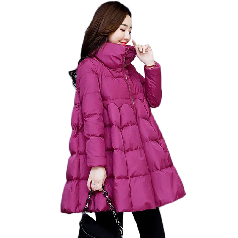 Winter Parkas Women Jacket New Thicken Down Cotton Jacket A Word Cloak Big Pendulum Mid-Long Outerwear Warm Cotton Padded Coats